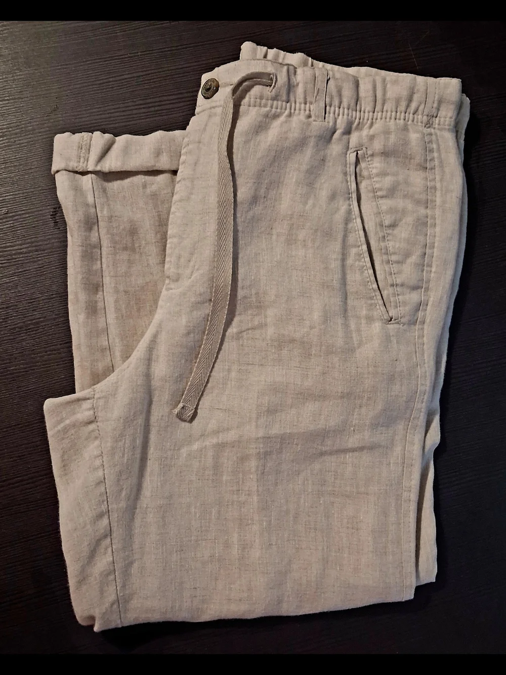 Men's TASSO ELBA off white/light beige Lightweight Linen Drawstring Pants!